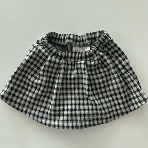 Zara Black and White Checkered Skirt